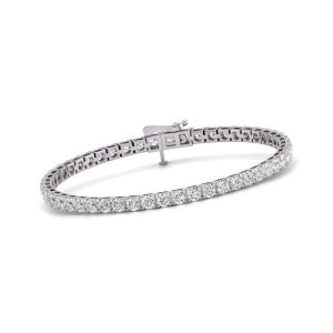 Diana M Lab 3 Carat TW Diamant Tennisarmband aus 14 Karat Weißgold