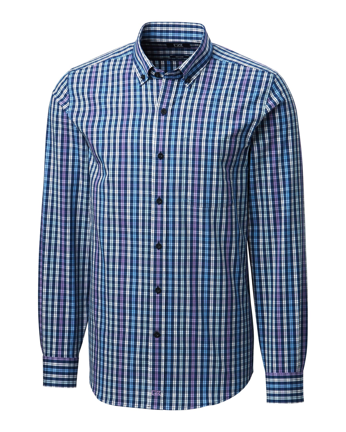 Cutter & Buck Anchor Double Check kariert Herren T-Shirt mit Rundhalsausschnitt
