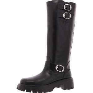 EMERSON Buckle Leder kniehohe Stiefel