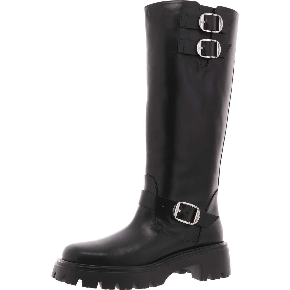 EMERSON Schnalle Leder Kniehohe Stiefel