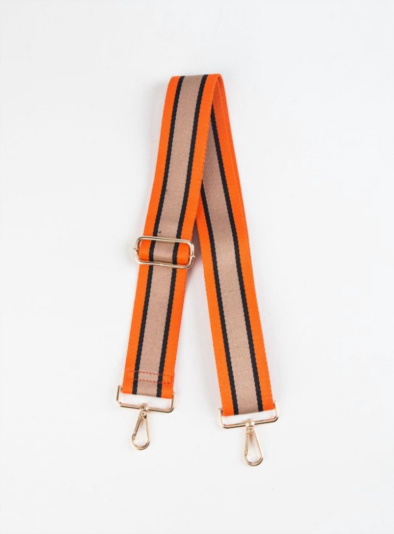 Stripe Gitarrengurt in Orange/schwarz/khaki