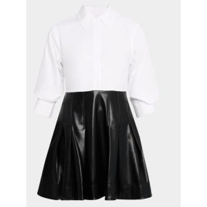 Simkhai Damen Padma Poplin Kombi Minikleid, schwarz multi