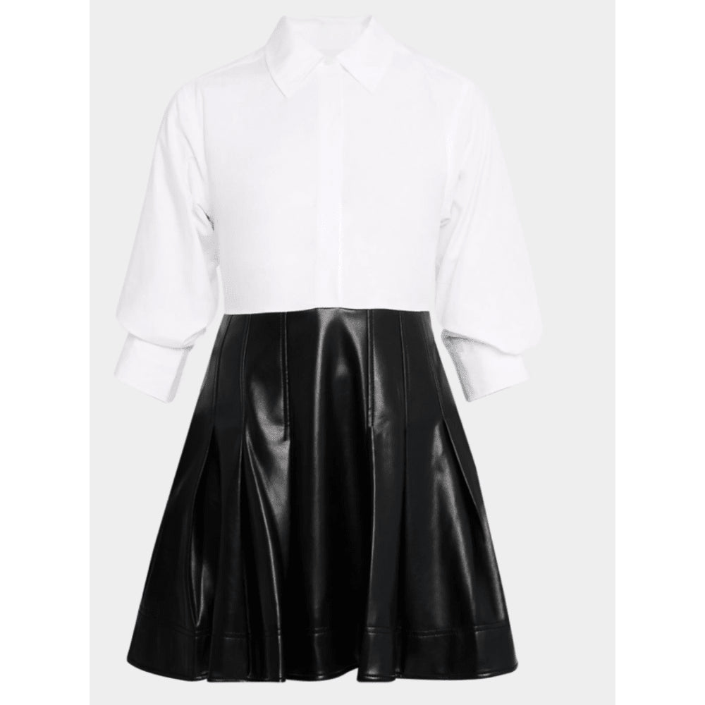 Simkhai Damen Padma Poplin Combo Minikleid, schwarz Mehrfarbig