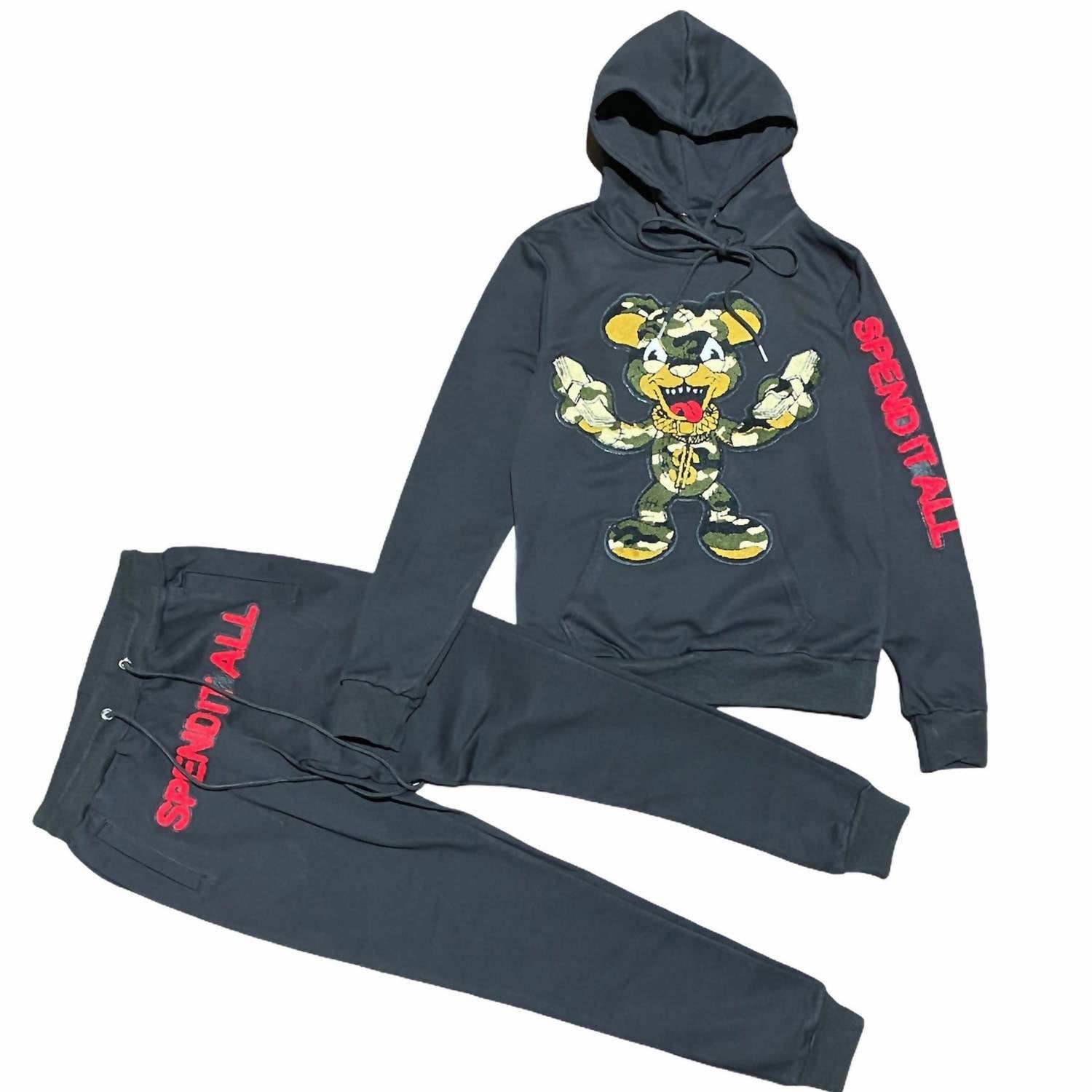 Herren verbringen es alle Jogging Set in schwarz