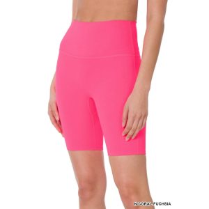 hoher Bund breiten Bund Biker Shorts in fuchsia 7733799256124