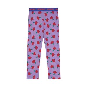 Mädchen , Allover Blumen Legging in Malve 7733771272252