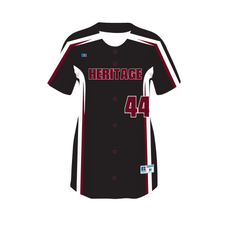 Russell Sublimated Imitat Softball Jersey mit durchgehendem Knopf