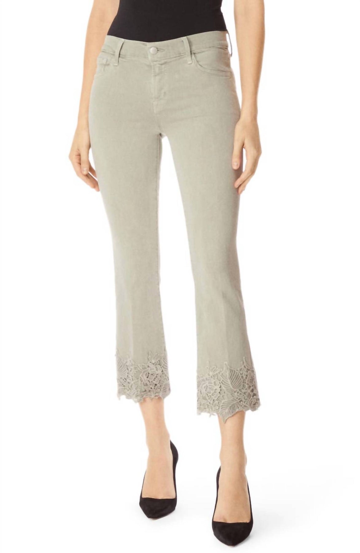 Selena mittlerer Bund Crop Jean im Faded Gibson