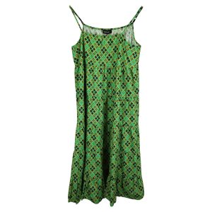 Rachel Comey Mowin bedrucktes Maxikleid aus grüner Baumwolle