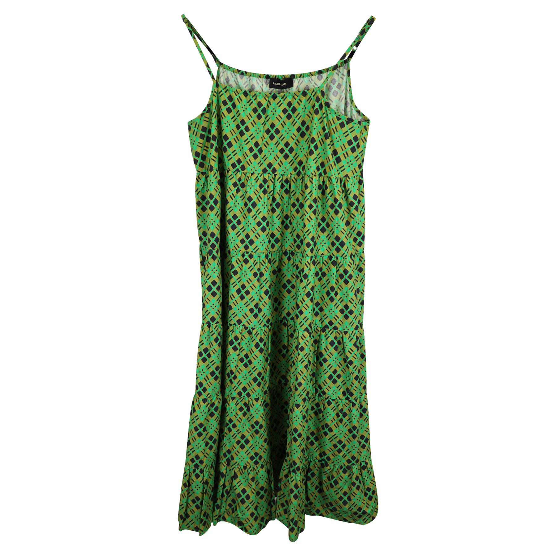 Rachel Comey Mowin Bedrucktes Maxikleid aus grüner Baumwolle