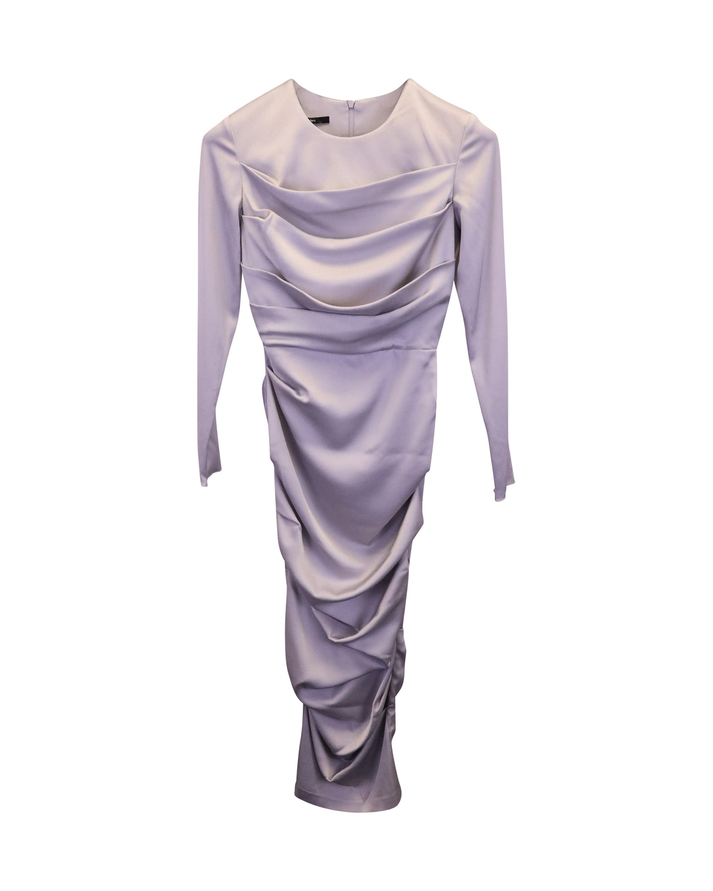 Alex Perry Calder Kleid mit Rüschenmuster in Grau Satin