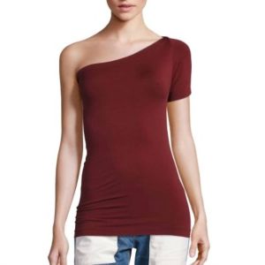 One Shoulder Abschlag in Burgund