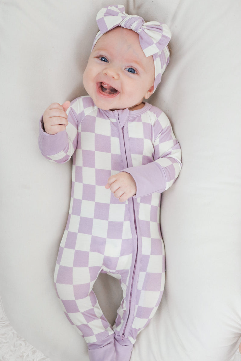 PERIWINKLE CHECKS DREAM Strampler
