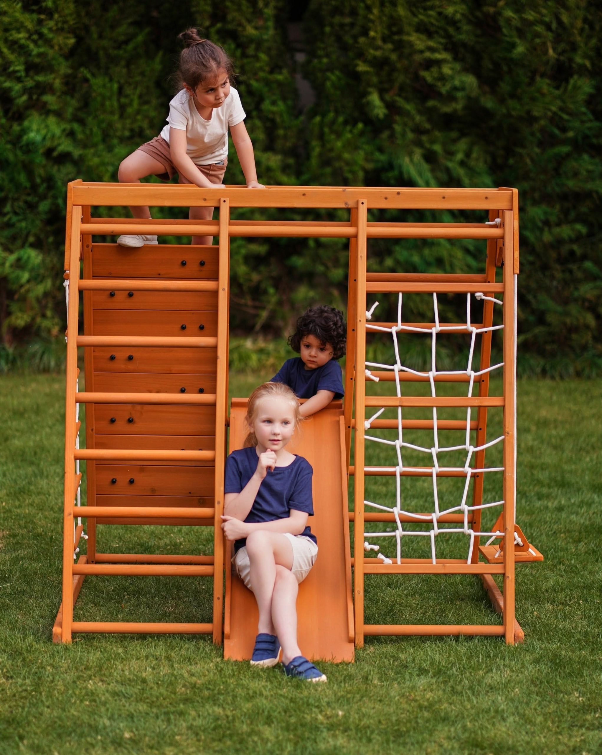 Avenlur Magnolia – Outdoor und Indoor – Echtholz umweltfreundlich 7 in-1 Spielset für Kleinkinder Kleine Kinder