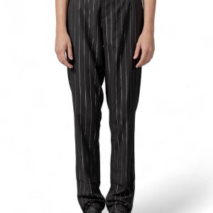 Joan hohe Taille Metallic Pinstripe Hose in schwarz/metallisch – 7733779497020