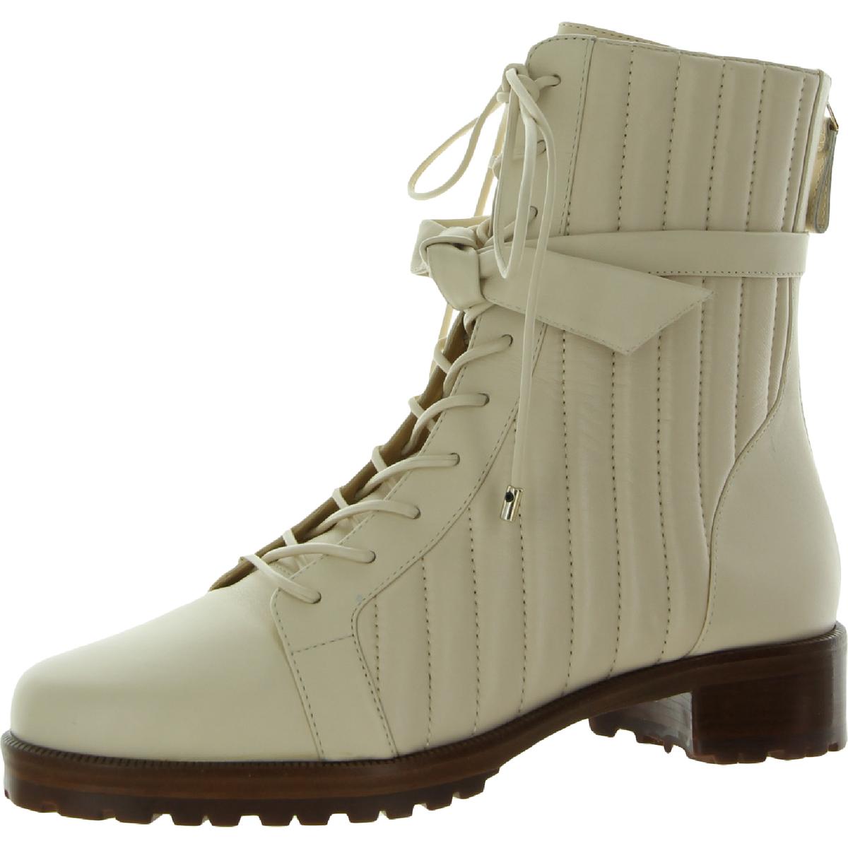 Clarita gesteppte Leder Combat & Schnürstiefel