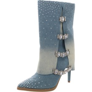 Nami Rhinestone Stiefel mit mittlerem Absatz