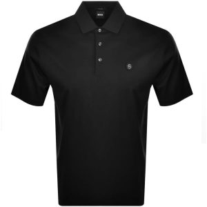 Hugo Boss Herren parris 01 Metall Logo Poloshirt, schwarz