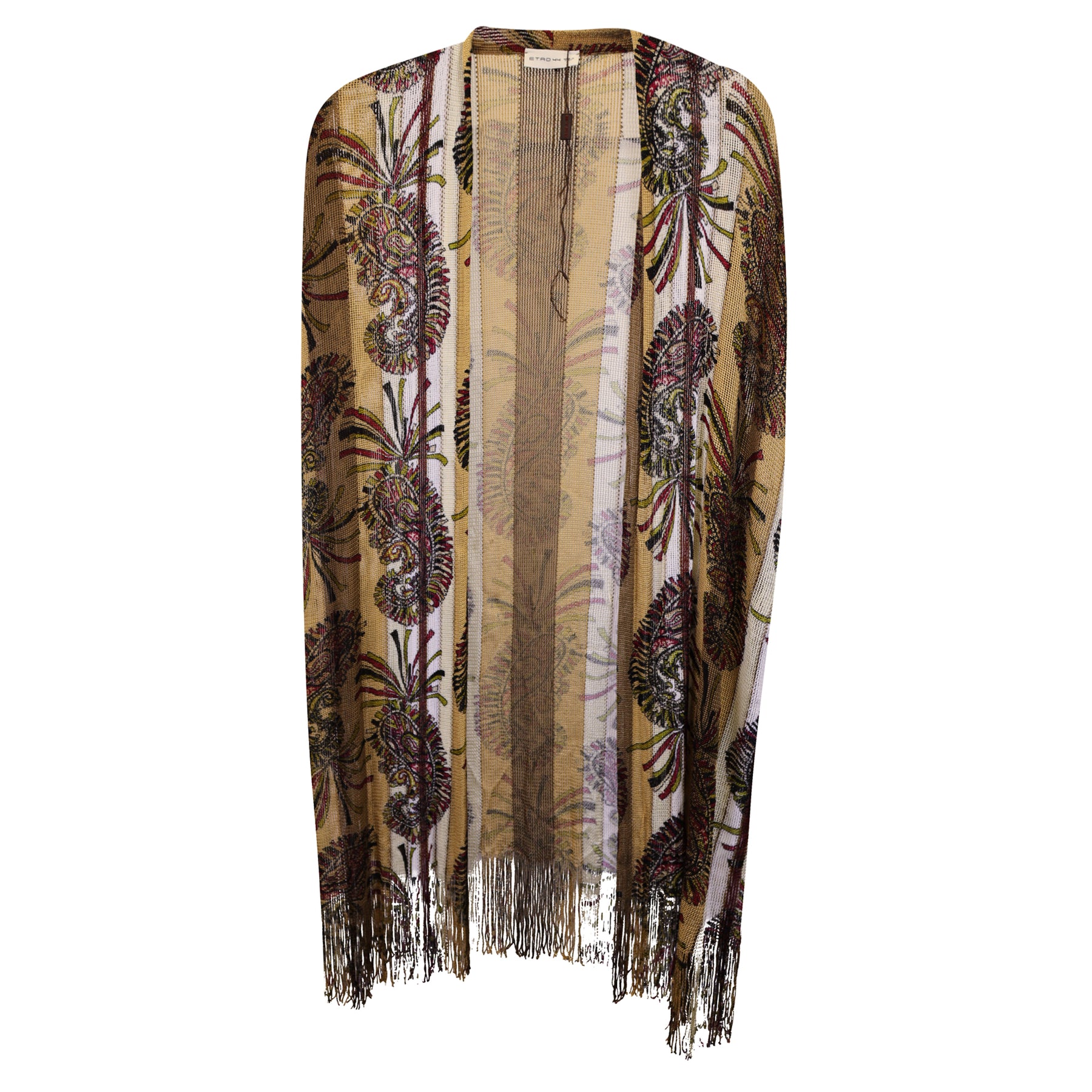 Etro Paisley Poncho aus beigefarbenem Polyester