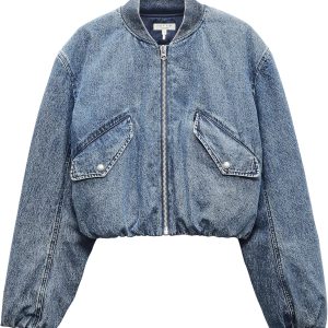 rag & bone Damen Maggie beschnitten Denim Bomber Jacke, amara