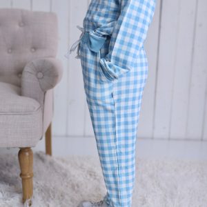 SKY blauer Gingham-Traumjogger