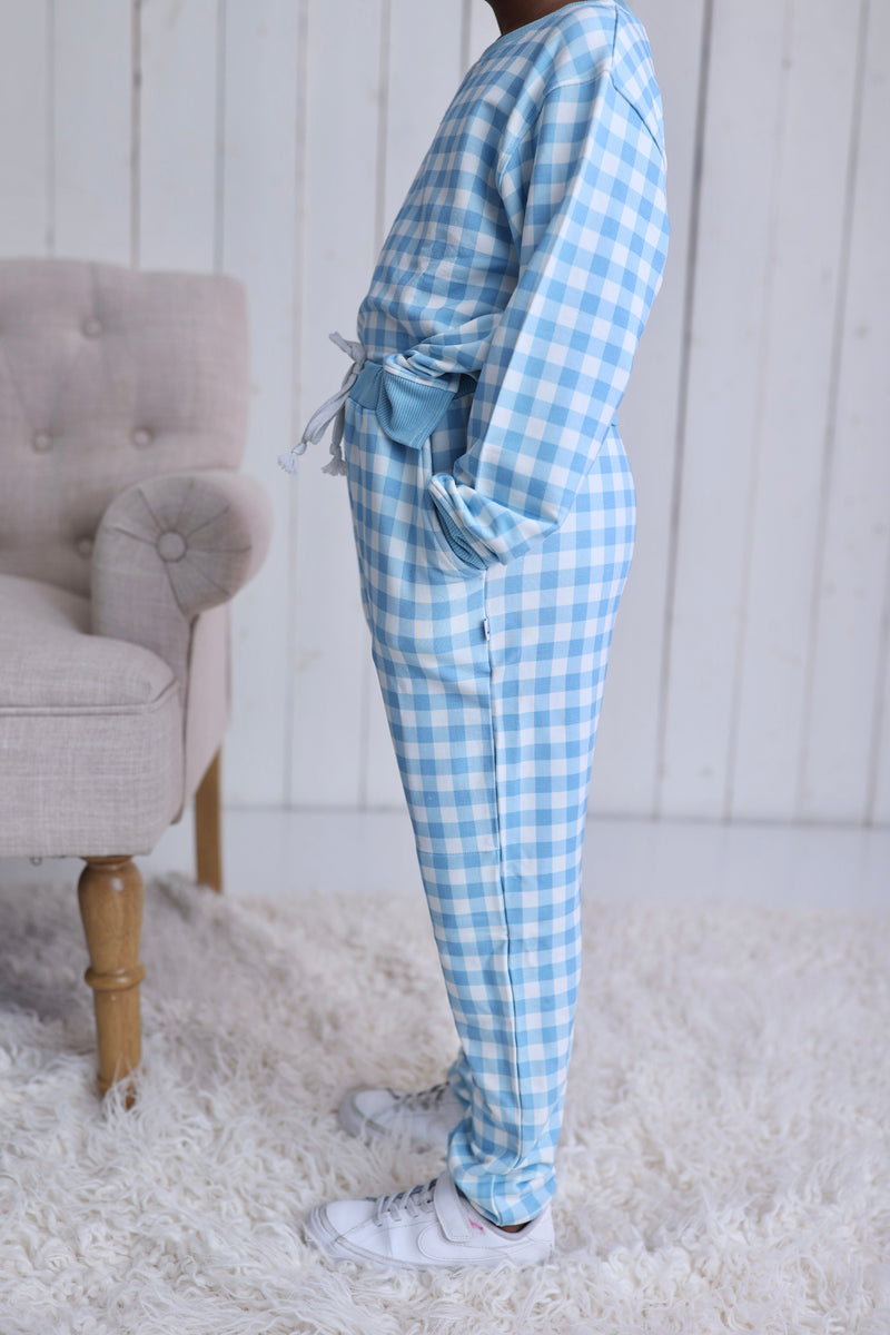 SKY Blau GINGHAM DREAM JOGGER