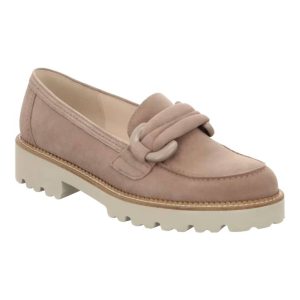 Damen Mid Platform Loafer In Taupe Wildleder