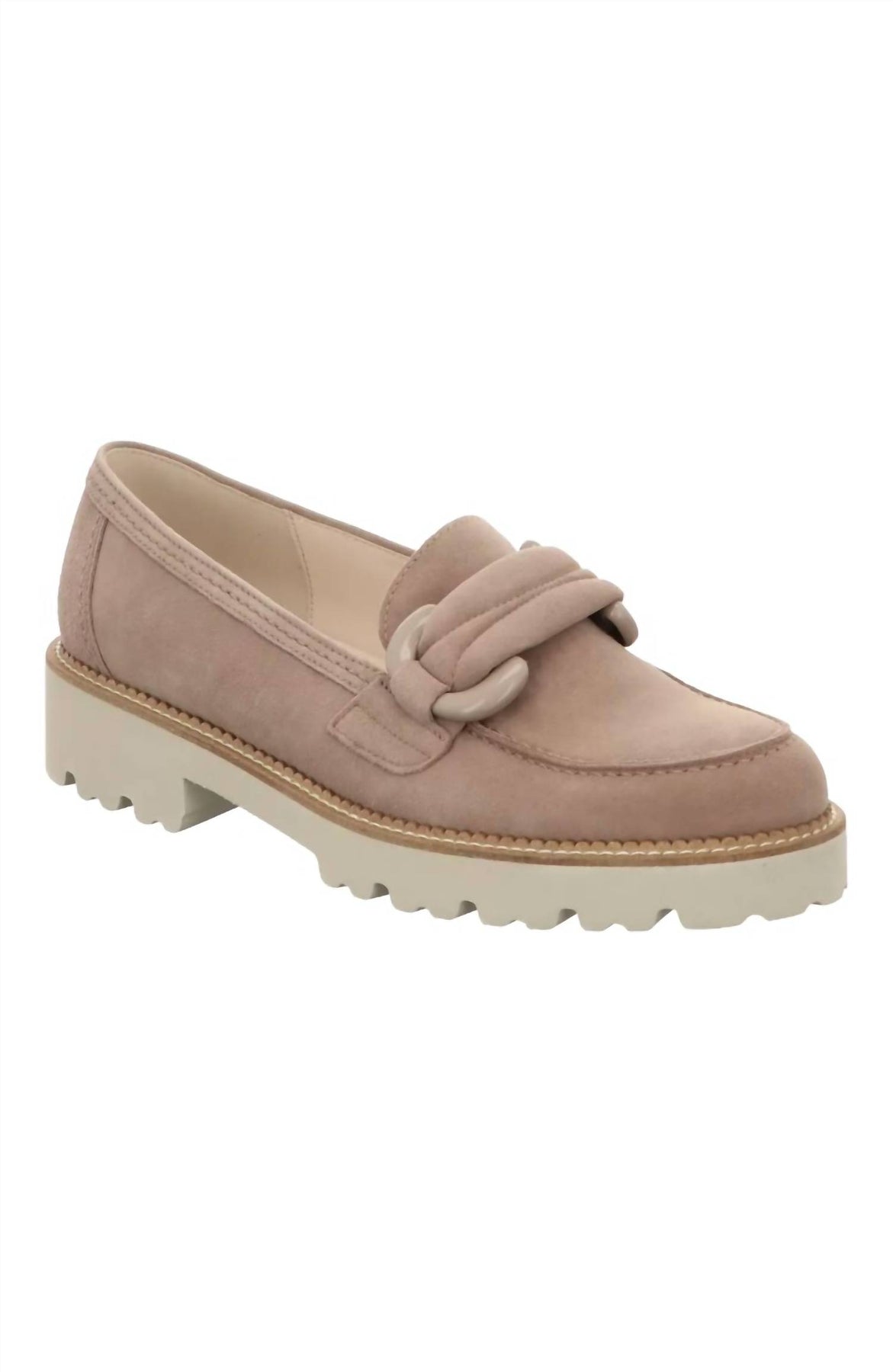 Damen Mid Platform Loafer In Taupe Wildleder
