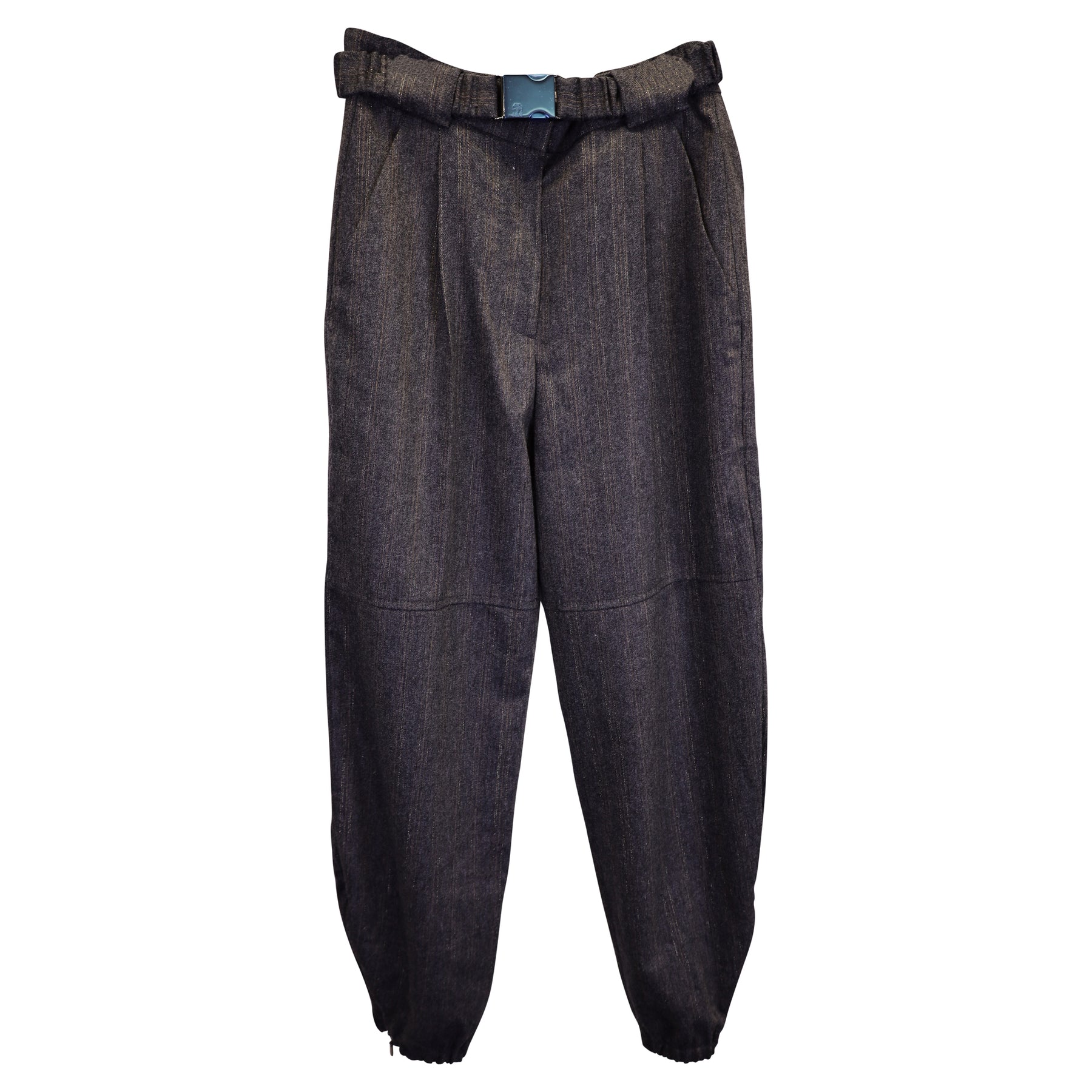 Brunello Cucinelli Pinstripe Hose aus grauer Wolle