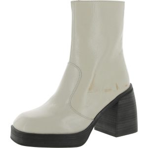 Ruby Shine Patent Leder Block Absatz Stiefeletten