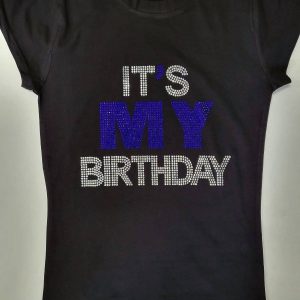 Damen es ist mein Geburtstag Tee in schwarz / blau