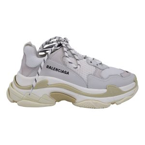 Balenciaga Triple S Sneaker aus grauem und weißem Polyurethan