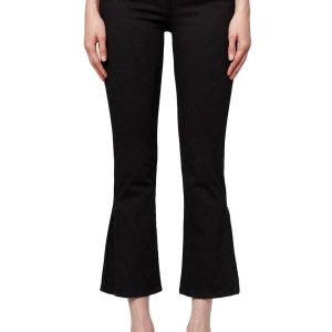 W25 Midway Gusset Reißverschluss Stretch Jeans in schwarz