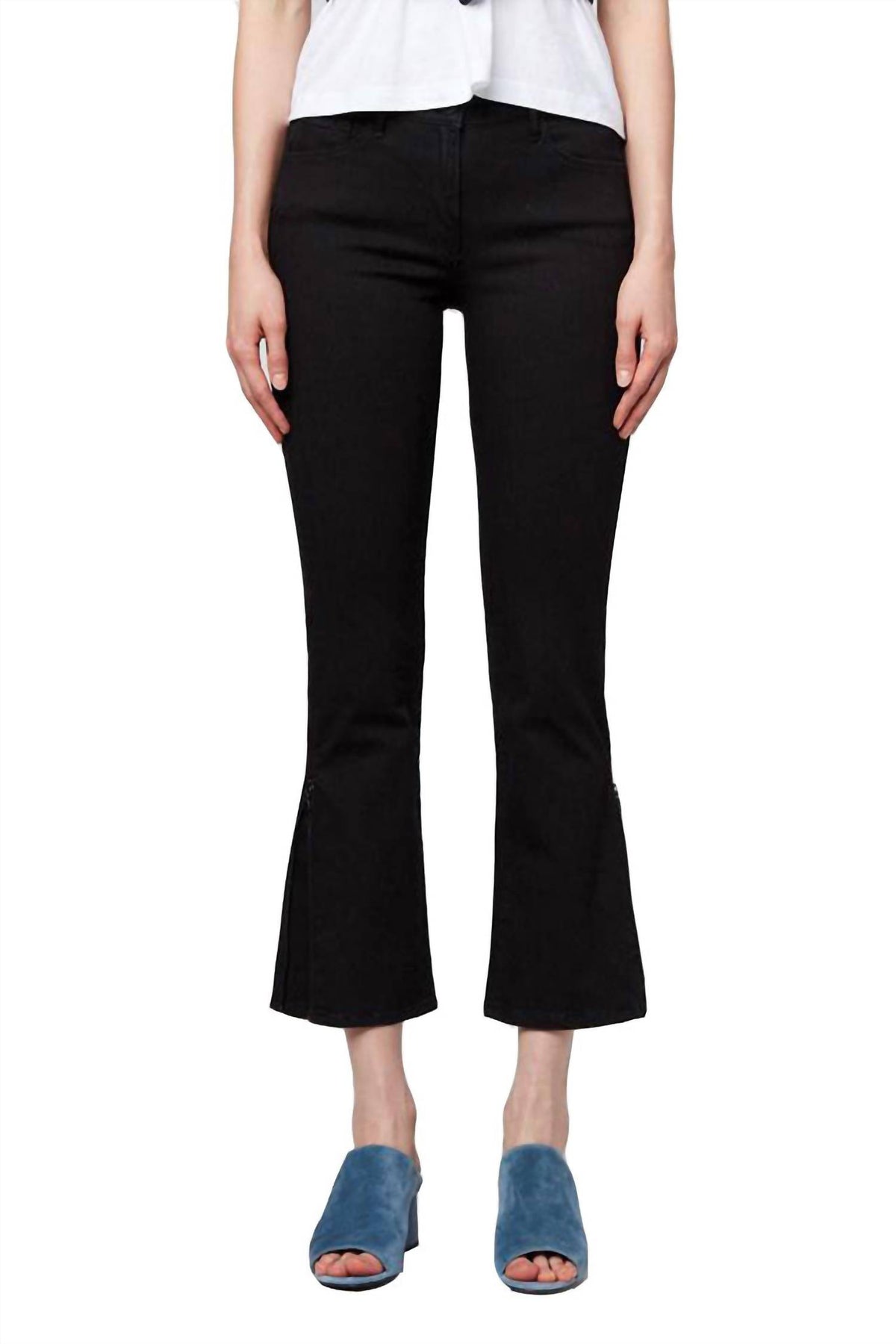 W25 Midway Gusset Jeans mit Reißverschluss in Schwarz