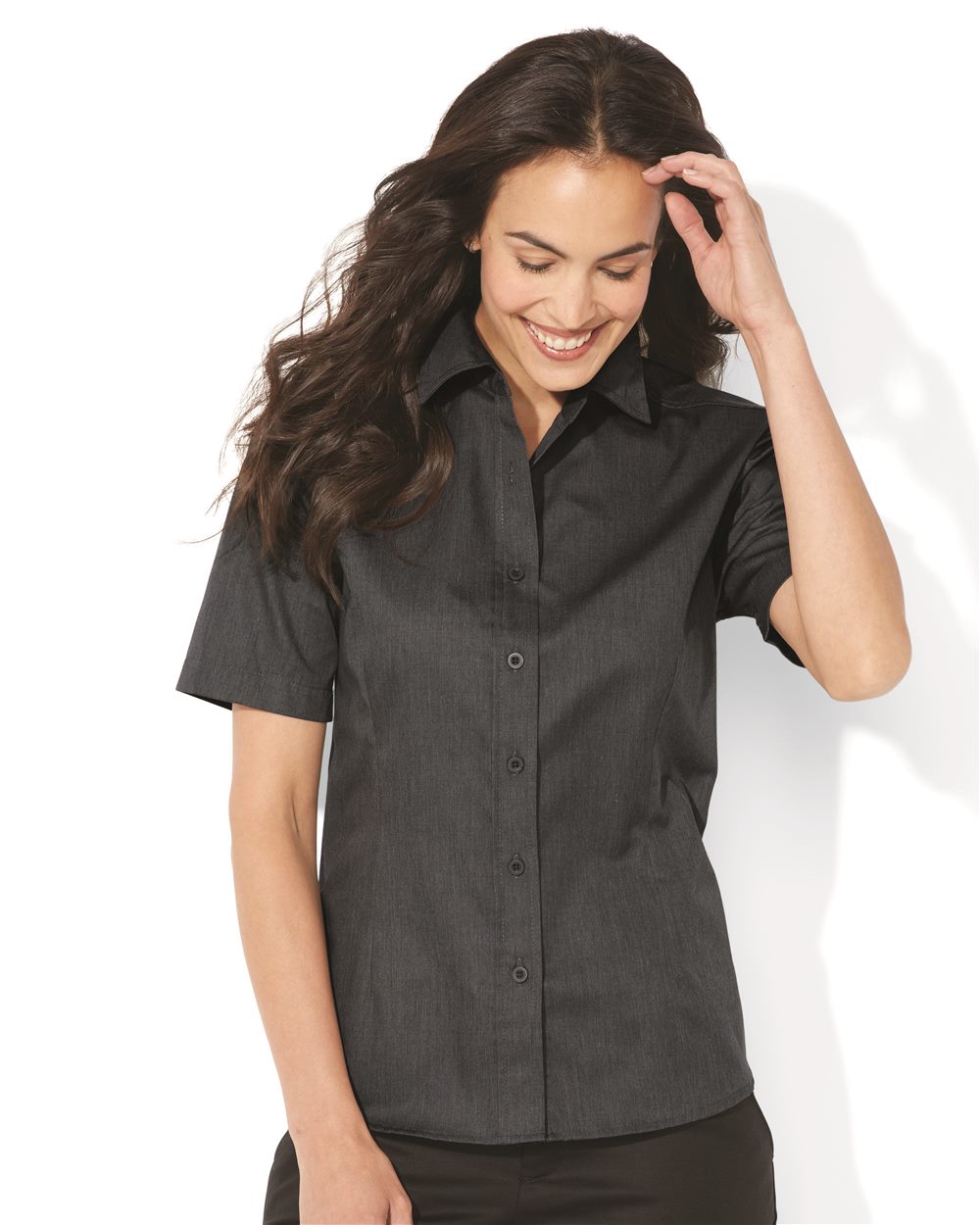 FeatherLite Damen Kurzarm fleckenabweisend Tapered Twill Hemd