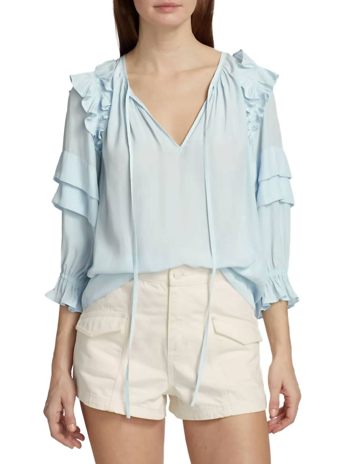 Samira Bluse in Kristallblau
