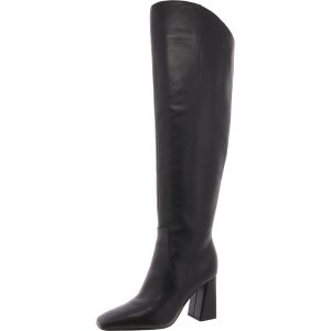 Lyric Leder quadratische Zehen Over-the-Knie Stiefel