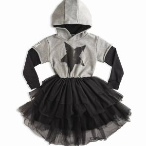 Mädchen Kapuze Zauberkleid in grau
