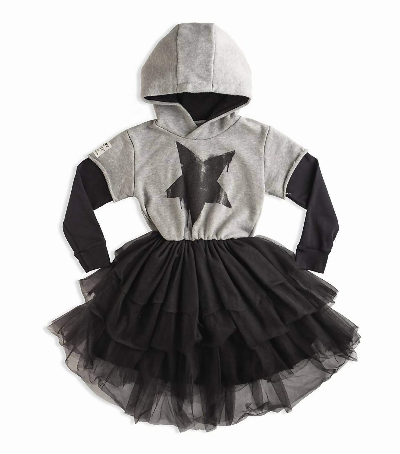 Mädchen mit Kapuze Magic Kleid in grau