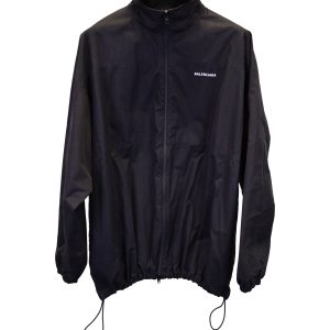 Balenciaga Windbreaker Jacke aus schwarzer Baumwolle