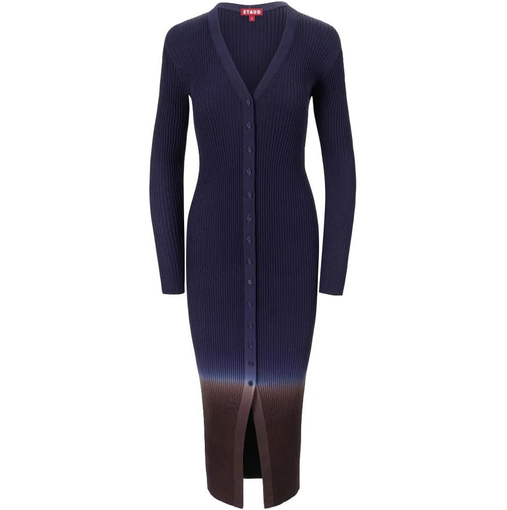 Staud Damen gerippt Shoko Pullover Kleid, Twilight Dip Dye