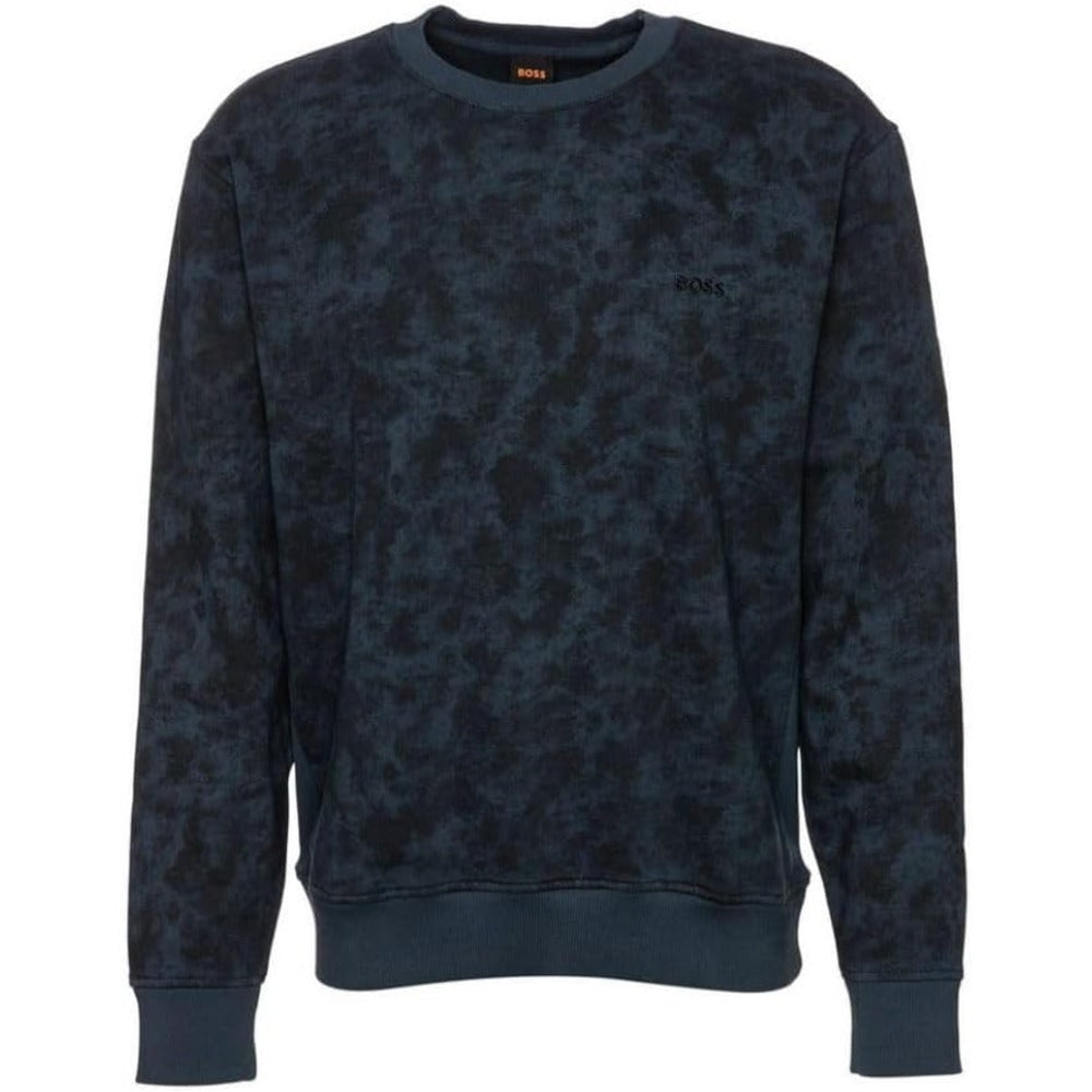 Hugo Boss We_CamoOver Sweatshirt aus Baumwolle für Herren, Dunkelblau