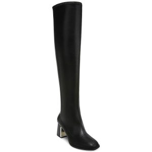 Nanda Reißverschluss quadratische Zehen über-die-Knie Stiefel