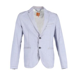 Hugo Boss – Einreihiger Blazer aus hellblauem Polyester