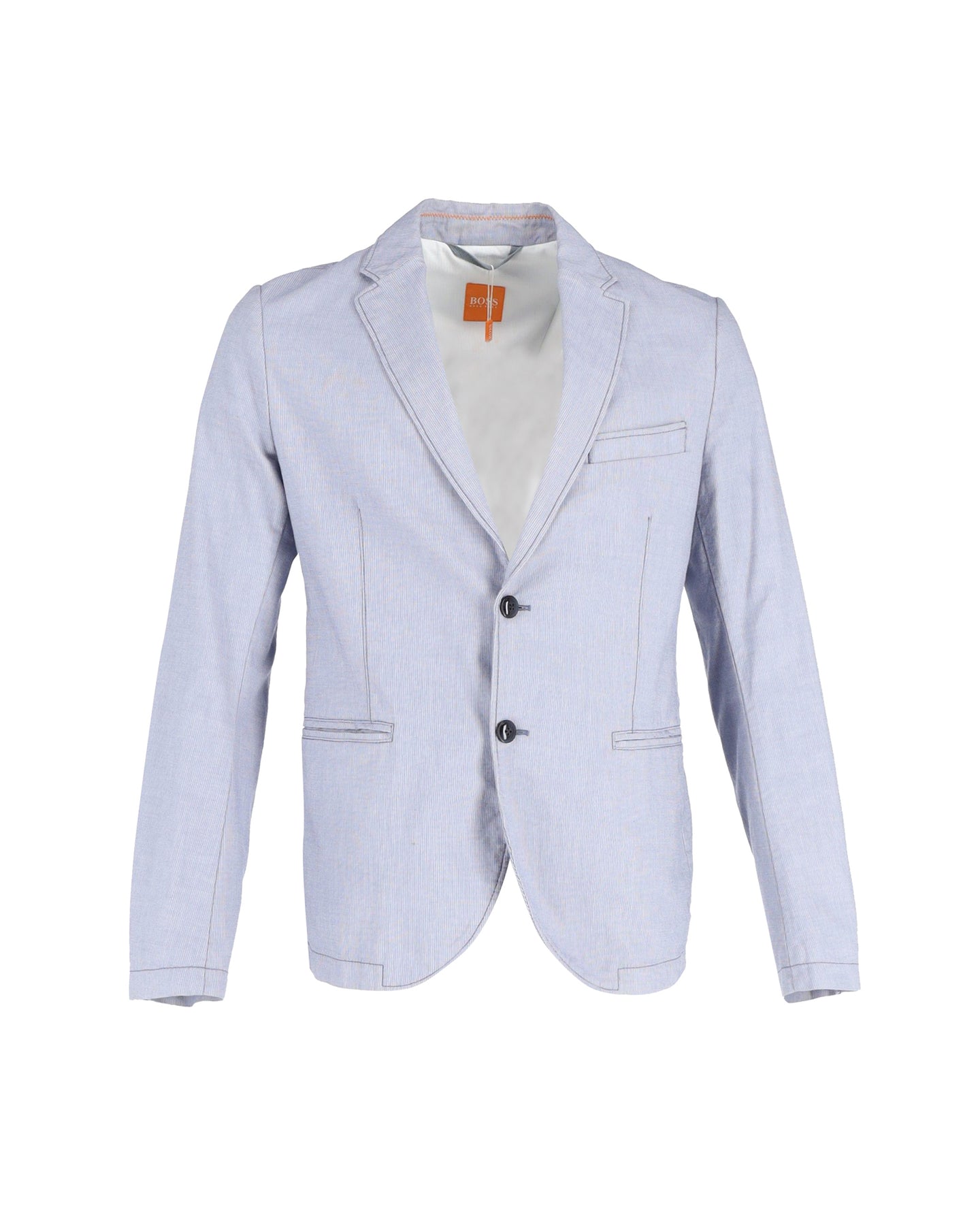 Hugo Boss – Einreihiger Blazer aus hellblauem Polyester
