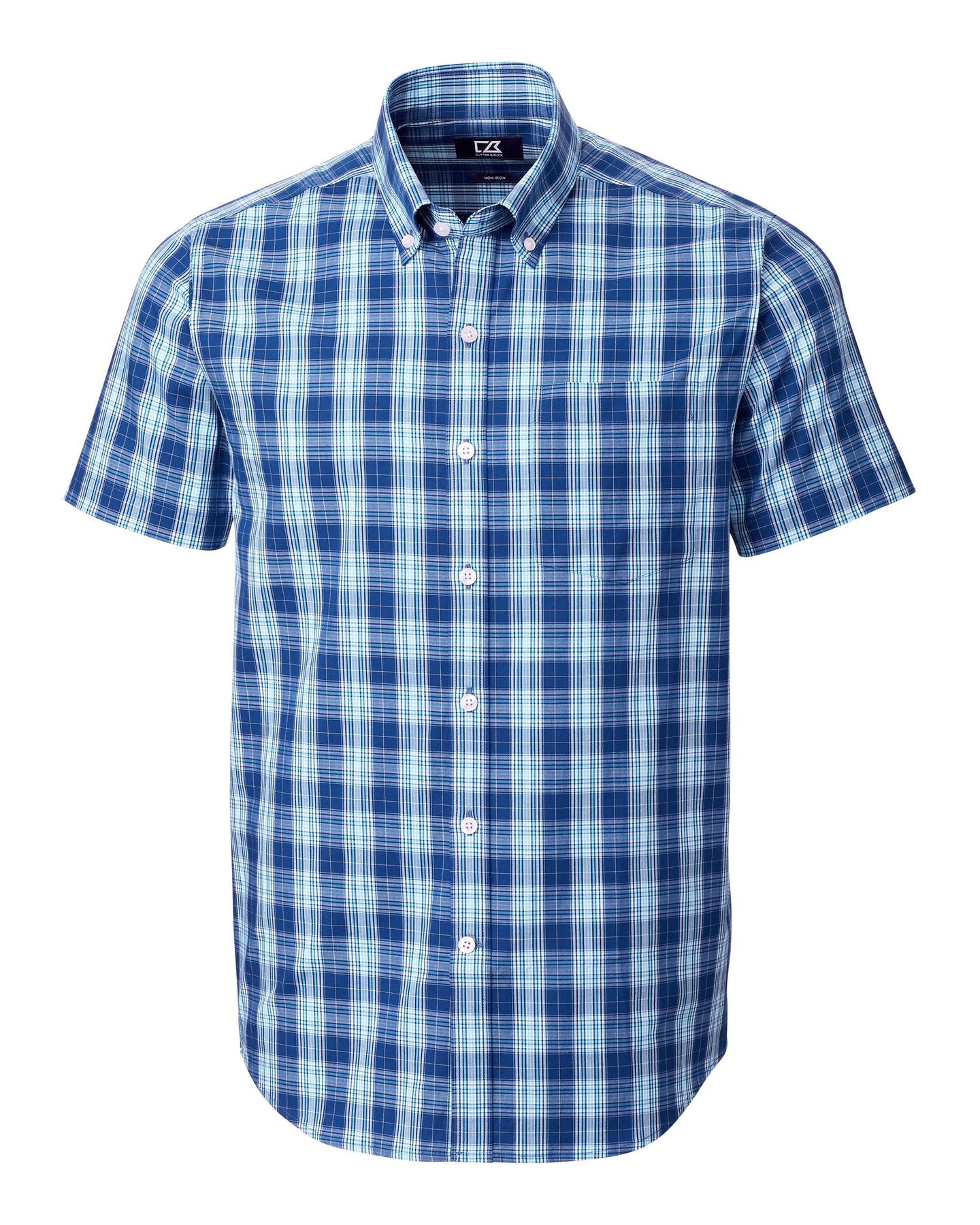 Cutter & Buck Herren groß & Tall Strive Schatten kariert Kurzarm-Hemd