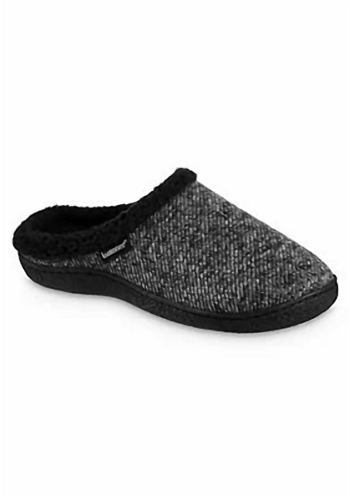 Herren Herringbone Harvey Comfort Slipper in Schwarz