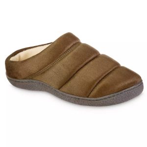 Men s microsuede puffer clog slipper in Oliven 7733805547580
