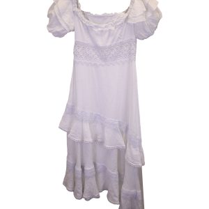 Charo Ruiz Carmen asymmetrisches Kleid aus weißer Baumwolle