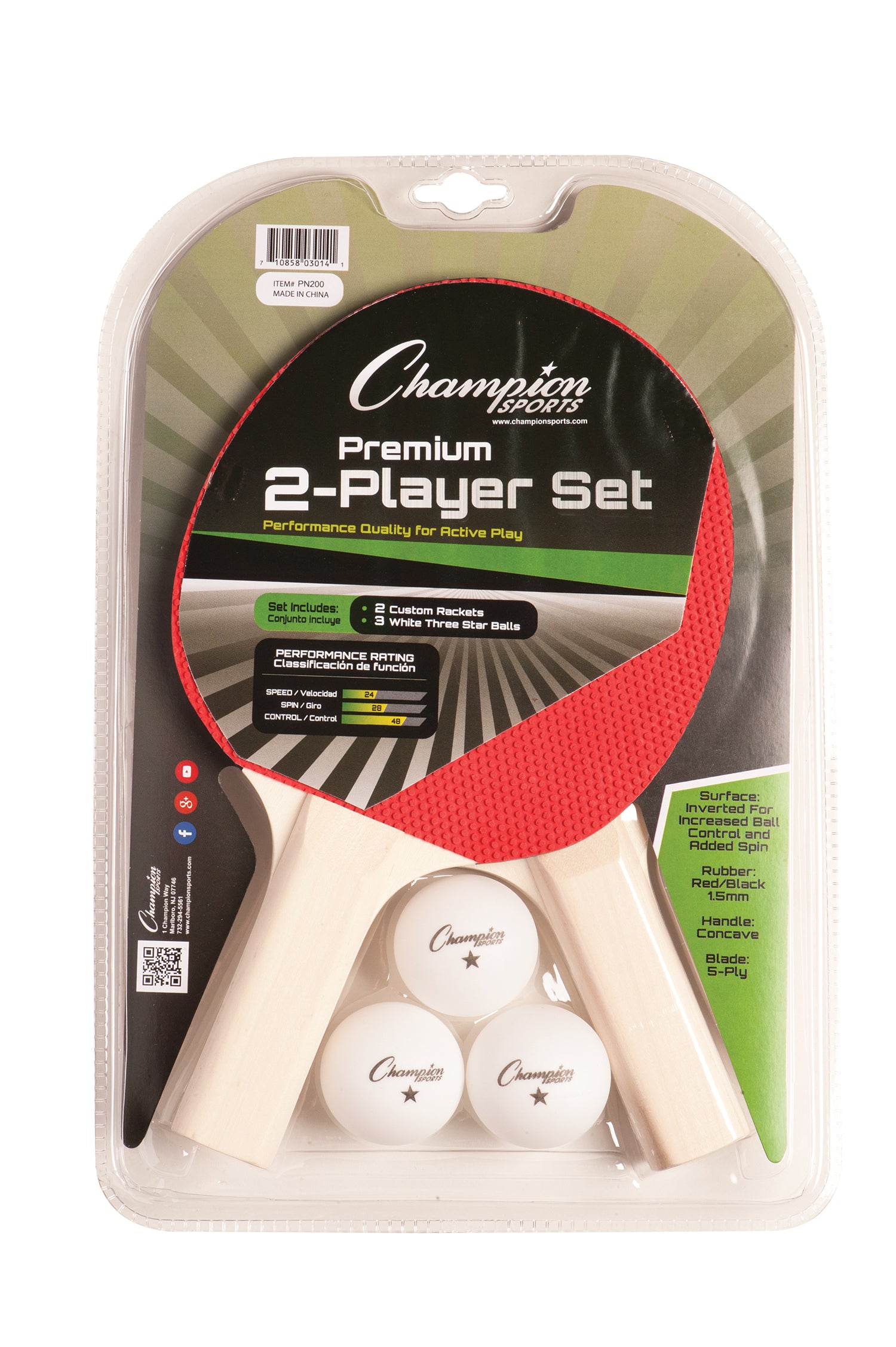 Champion Sports Zwei Spieler Tischtennis Set